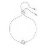 Swarovski Una Angelic Bracelet with Clear Crystals on a Rhodium Plated Chain with a Bolo Style Adjustable Closure