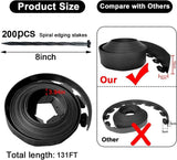 Garden Edging Borders 131FT,Landscape Edging Black[Extra Tall 4IN High] with 200pcs Plastic Stakes, Lawn Edging Flexible DIY Fence for Landscaping,Flower Bed,Grass,Gravel,Tree Surrounding
