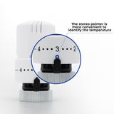 Thermostatic Radiator Valve Angled - Vancoco Thermostatic Valve for a Verti Cal Radiator TRV & Lockshield 1/2" x 15mm for Radiator Central Heating