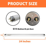 Konideke 8 Pack 24 inch F17T8/841 17 Watts Light Bulb, 2 Foot Straight Fluorescent Tube T8 Tube Light, 4100K Cool White 1400 Lumen G13 Medium Bi-Pin Cap 8 Count