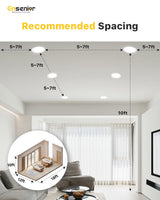 Ensenior 12 Pack 6 Inch LED Recessed Light, Dimmable, 5000K Daylight, 1200LM High Brightness, 12W 120V, Damp Rated, ERL-12X-ETL, Ultra-Thin Canless Wafer Light - ETL & FCC & IC