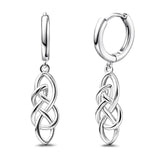 Celtic Knot Earrings for Women - Sterling Silver Hoop Earrings for Women Trendy Hypoallergenic Long Loop Earrings with Dangling Charm for Sensitive Ears Classic Fashion Huggie Earrings Gifts