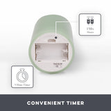 Matchless Candle Co. by Luminara Set of 3 (3" x 4.5",5.5",6.5") Flameless LED Flickering Battery Candle Moving Flame Pillar, Melted Edge, Real Wax Smooth Finish (Pastel Green)