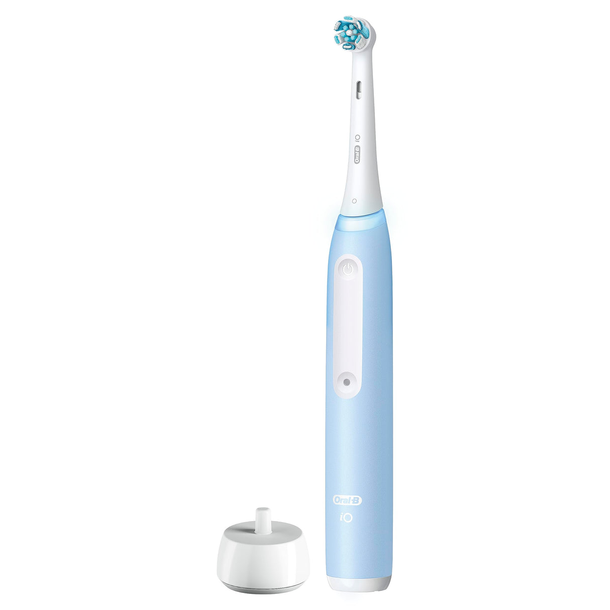Oral-B iO Series 3 Limited Rechargeable Electric Powered Toothbrush, Blue with 2 Brush Heads and Travel Case - Visible Pressure Sensor to Protect Gums - 3 Modes - 2 Minute Timer