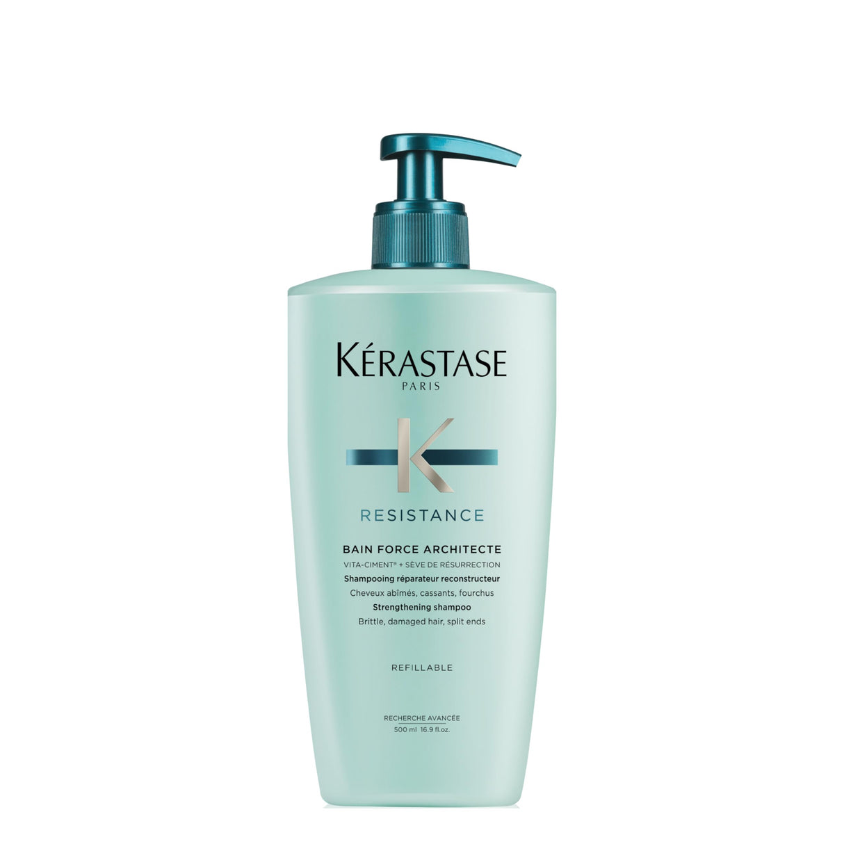 Kerastase Resistance Force Architecte Shampoo - Rebuilds & Nourishes Damaged Fibres, Smooths & Illuminates Hair, For Damaged Hair, 16.9 Fl Oz