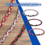 Junkin Baseball Necklaces Three Braided Rope Titanium Necklace for Team Gifts Boys Men Player Softball Fans Sports