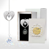 Memorial Suncatcher Sympathy Gift for Loss of Loved One, in Memory Bereavement Gift for Loss of Mom Dad Husband Wife Son Daughter Dog, Angel Wings Crystal Window Sun Catcher Remembrance Gift