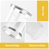 Goodluck 100PCS 10oz Plastic Cups for Party, Disposable Silver Plastic Cups, Cocktail Glasses for Wedding Thanksgiving, Christmas, and Parties