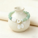 HL1971 Natural Jade Bracelet for Women Gradient Green Jade Bead Elastic Bracelet, Suitable for Christmas, Thanksgiving