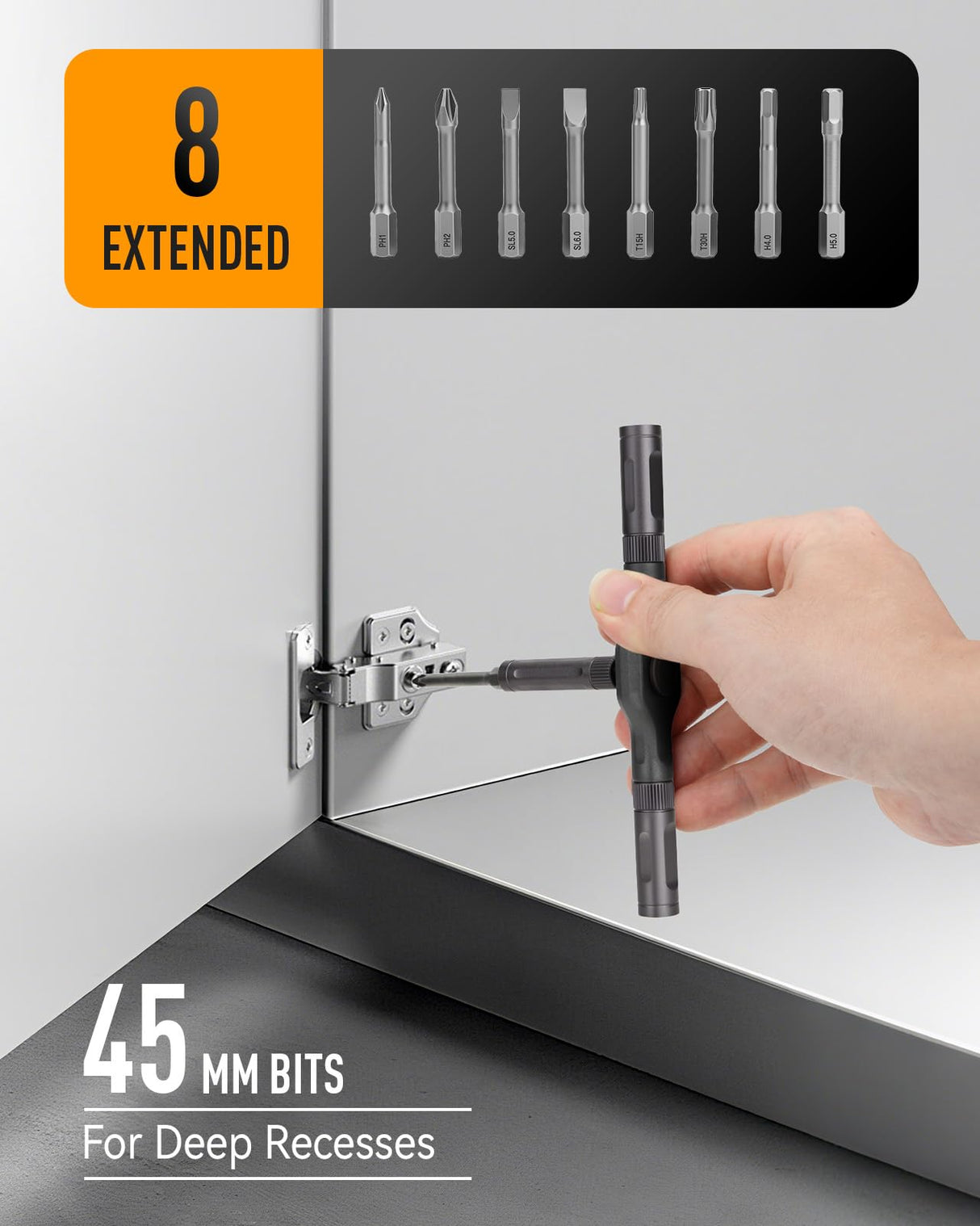 KELIN Magnetic Ratchet Screwdriver Set, 43 in 1 T Handle Ratchet Screwdriver Kits with S2 Steel Bits, Ratcheting Screwdriver for Home Daily Repair, DIY Projects, Ideal Gift for Men Husband