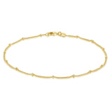 CANNCI 14K Gold Anklets for Women Ankle Bracelets for Women Waterproof Beaded Anklets Charm Jewelry Everyday Wear Sizes 9-11 Inches (10, Inches)