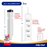 60 PACK 2 oz Party Jelly Syringes Shot, BPA Free, Washable, Durable Big Springe for Jelly Shot for Halloween, Thanksgiving Day, Christmas Bachelorette Parties