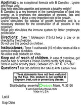 ELP ESSENTIAL Apetimax Vitamins Lysine Royal Jelly Promotes Appetite Syrup for Adults and Kids (4oz for Adult)