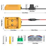 2 Packs Power Wheel Adapter Compatible with Dewalt 20V Battery, Converter Kit with Switch & Fuse & Wire Terminals & 12 AWG Wire for DIY RC Car Toys Robotics