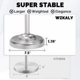 WZKALY Toilet Paper Holder Stand, Brushed Nickel Toilet Paper Holder Free Standing, Post Pivoting Design & Stable Weighted Base SUS304 Stainless Steel for Bathroom(Mega Roll)