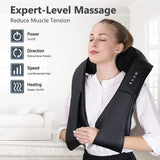 iKristin Shiatsu Massager with Heat - 3D Kneading for Neck, Back, Shoulder, Foot & Leg - Deep Tissue Massage for Home & Office - Men & Women