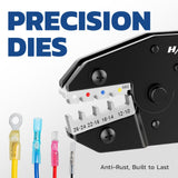 haisstronica Crimping Tool For Heat Shrink Connectors-AWG 26-10 Ratchet Wire Terminal Crimper-Ratcheting Crimper Tools-Available For Insulated Nylon Connectors and Electrical Wire Connectors HS-8327