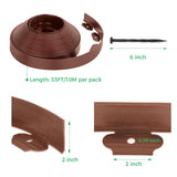 2-Inch x 66 FT Landscape Edging Border with 100 Spikes, Garden Edging Lawn Edging Border Kit, Plastic Edging Border Flexible for Garden Flower Beds Lawn Yard Pathway (Brown)