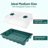 YoleShy 5 Packs Seed Starter Tray with Dome Reusable Plastic Plant Growing Trays with Humidity Domes Lids Thickened Sturdy for Seed Starting Germination Growing Seedling Propagation,14.5"x9"