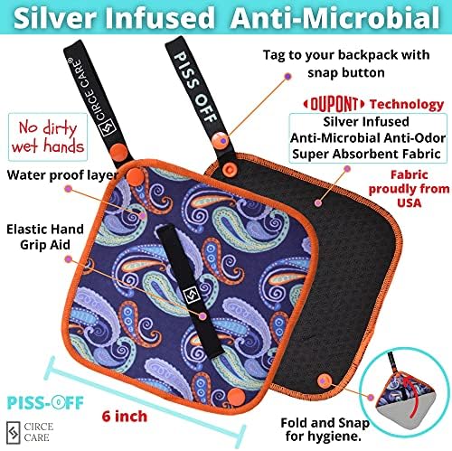 Pee Cloth: Silver Infused Pee rag for Women who Pee Outdoors, Reusable Absorbent Wipes, Eco-Friendly alt. to Toilet Paper, Hygienic Female Urination Solution for Camping, Hiking, Travel.