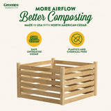Greenes Fence Premium Cedar Wood Composter, 36" L x 36" W x 31" H (3/4" Thick) / 173.92 gallons - Made in USA with North American Cedar