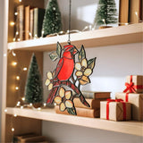 Cardinal Handmade Resin Suncatchers, Artisan Boho Sun Catcher Stained Glass Effect Memorial Window Hanging Garden Decor, Gift for Mother's Day Mom Grandma Wife Women