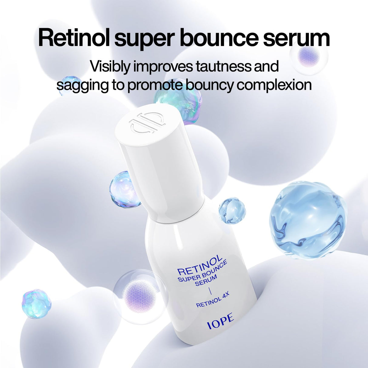 IOPE Retinol Super Bounce Serum - Korean Retinol Eye Cream, Intensive Reactivating Korean Retinoid, Anti-Aging, Reduction in Fine Wrinkles, Beginner Friendly, 1.01 Fl Oz.