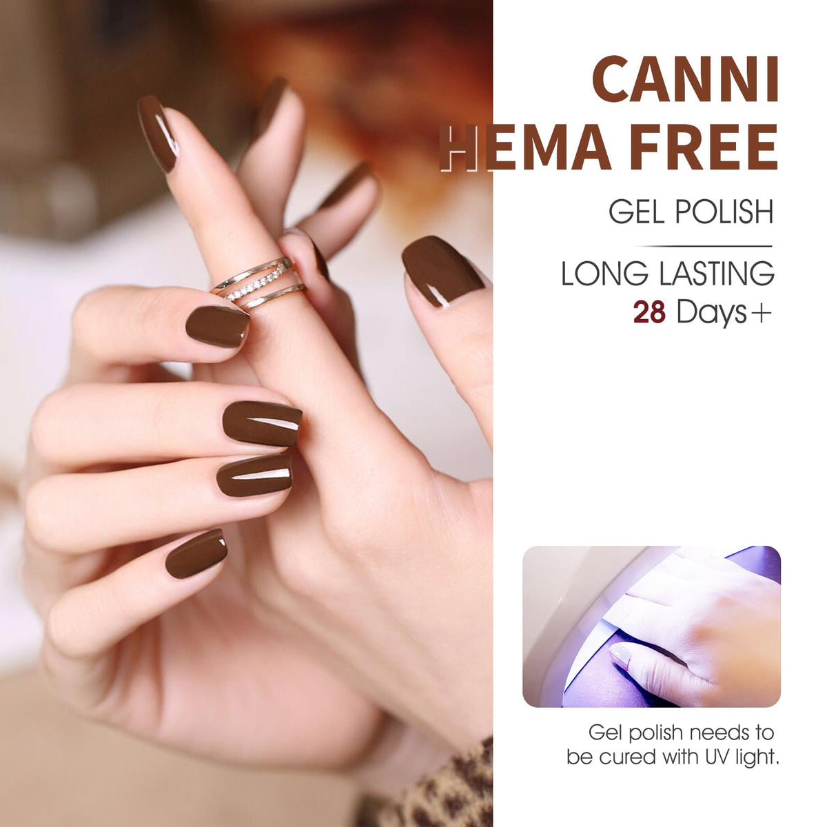 CANNI 6Pcs 9ml Hema-Free Nude Brown Fall Gel Nail Polish Set- Dark Brown Fall Colors Gel Polish Kit DIY at Home Salon Christmas New Year's Gifts for Girls