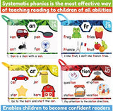 Phonics Flash Cards - Learn to Read in 20 Stages - Digraphs CVC Blends Long Vowel Sounds - Games for Kids Ages 4-8 Kindergarten First Second Grade Homeschool Educational Study Activity