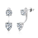 2.6Ct Silver Moissanite Earring Jacket Drop Diamond Stud Earrings for Women