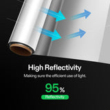 VIVOSUN Highly Reflective Mylar Film Roll 4FT x 25FT for Outdoor Grow Room Indoor Decoration Aluminum Paint Coated 2 Mil Silver