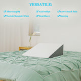 Touchutopia Bed Wedge Pillow for Sleeping, 8" 24" 24" Triangle Pillow Wedge, Cooling Memory Foam Top, Elevated Support Wedge Pillow - Removable Washable Cover