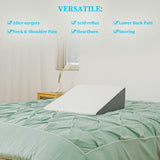 Touchutopia Bed Wedge Pillow for Sleeping, 10" 24" 24" Triangle Pillow Wedge, Cooling Memory Foam Top, Elevated Support Wedge Pillow - Removable Washable Cover