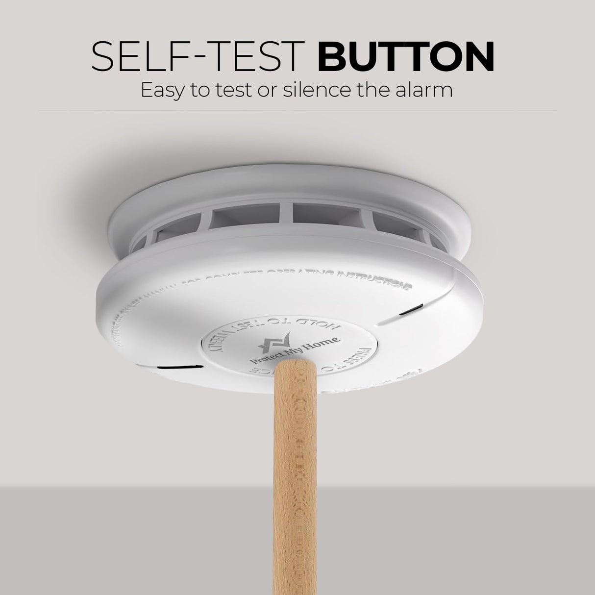 Protect My Home Smoke and Carbon Monoxide Detector Combo - CO & Smoke Alarm System with Hush Function, Self-Test Button, 10-Year Built-in Battery - Easy to Install, for Home & Office