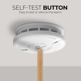 Protect My Home Smoke and Carbon Monoxide Detector Combo - CO & Smoke Alarm System with Hush Function, Self-Test Button, 10-Year Built-in Battery - Easy to Install, for Home & Office