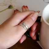 oGoodsunj Sterling Silver Just Breathe Ring for Women: Inspirational Encouragement Rings Adjustable I Am Fearless Motivational Jewelry Gift (Just Breathe)
