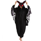 MORNINGFLY Mothman Onesie Pajamas Mothman Costume Adult Halloween Onesie Christmas Cosplay Unisex Party Costume