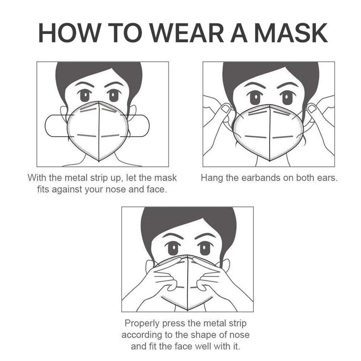 LEMENT 50PCS KN95 Face Mask 5 Layer Cup Dust Safety Masks Breathable Elastic Ear Loops Grey Masks