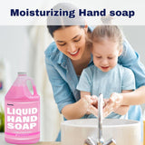 Hand Soap Gallon Refill, Cleansing Liquid Soap, Soothing Pink Lotion Soap Refill, Bulk Hand Soap Refill - Gentle on Skin, Cherry Scent - 1 Gallon per Bottle - 4 Pack