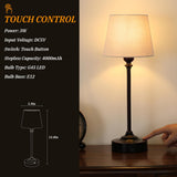 Cordless Table Lamp Rechargeable Bronze - 1 Pack Brass 4000mAH Battery Operated Lamp for Decor, 3000K Stepless Dimming Touch Control Wireless Lamp for Bedroom, Dining Table, Counter, Living Room