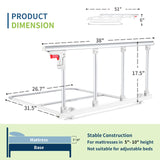 CanFord Bed Rails for Elderly Adults Safety, Folding Bedside Assist Rail Handle, Fall Prevention Safety Hand Guard Grab for Seniors & Surgery Patients, Fit King, Queen, Full, Twin(Tool-Free Assembly)