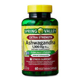 H4U 4 TOP Care Ashwagandha Dietary Supplement, 1300 mg, Stress Relief and Mood Enhancer, 60 Vegetarian Capsules