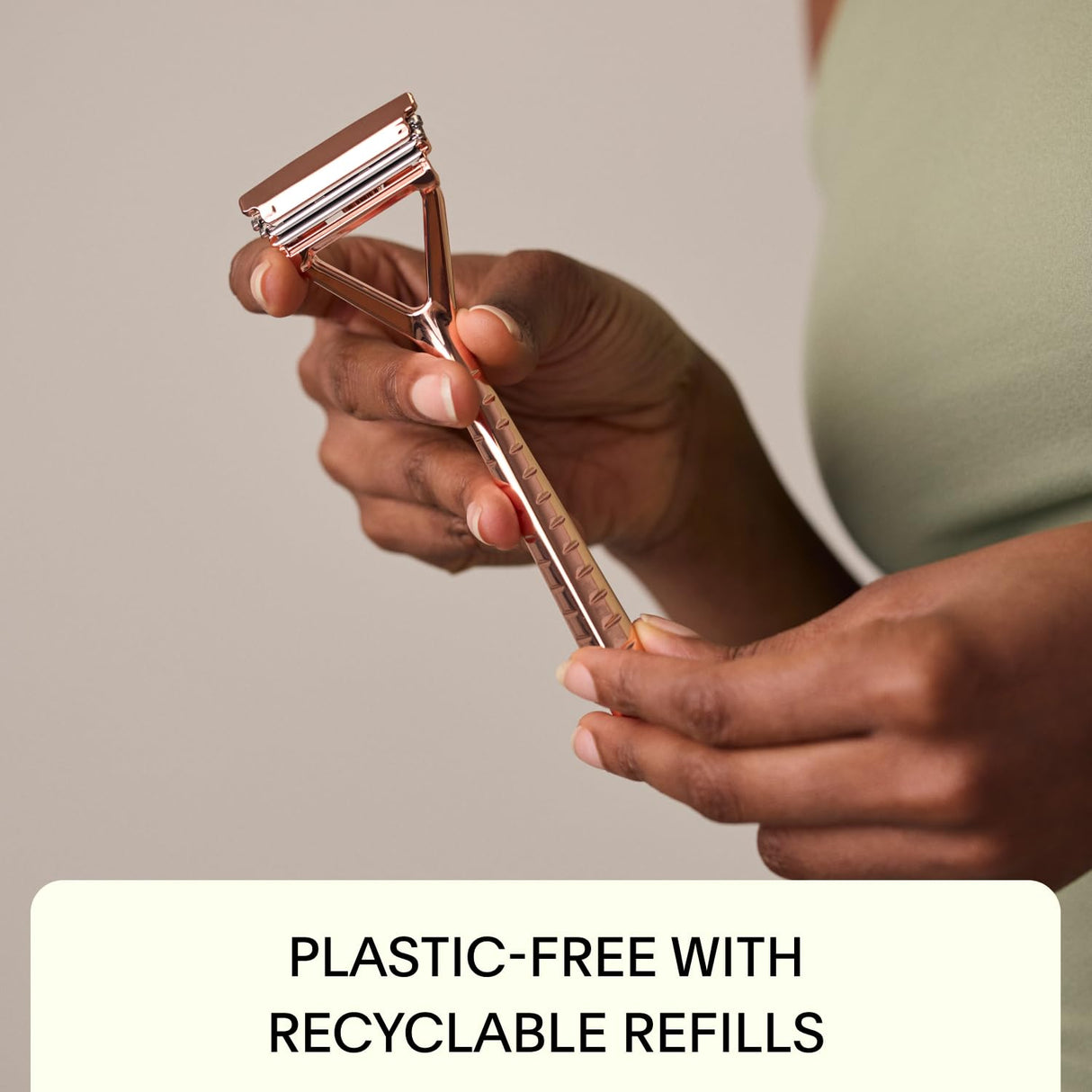 Leaf Shave | Leaf Razor, Gold - All-Metal, Eco-Friendly Shaver for Women & Men; Includes 10 Stainless Steel Single-Edge Blades; Recommended for Head Shaving and Leg Shaving