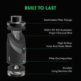 VIVOSUN 6 Inch Air Carbon Filter Smelliness Control with Australia Virgin Charcoal for Inline Fan, Grow Tent Smelliniss Scrubber, Pre-Filter Included, Reversible Flange 6"x 16", Black