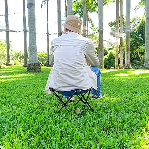 Forbidden Road Camping Stool Portable Footrest for Hiking Fishing Backpacking Beach Travel - Capacity 220lbs (Blue, 14.17 * 11.8 inch)