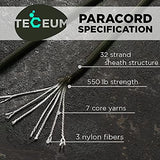 TECEUM 5/32" Paracord Rope 1000 – 1000ft / 200ft / 100ft / 50ft – Tactical Parachute Cord 4mm – 45+ Colors – Nylon String for Survival & Camping Gear – Stripe Cord for Survival – Utility Rope
