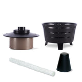 TIKI Mini Fire Pit Tabletop Torch 2-Pack, Outdoor Decorative TIKI Torch for Patio, Backyard, and Garden, Black Metal Tabletop Flame Torch, Includes Long Lasting Wick and Snuffer