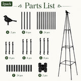OTOSUNNY 67inch Garden Obelisk Trellis for Climbing Plants Outdoor, 2 Pack