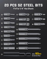 Fanttik S2 Pro Electric Screwdriver, Cordless Screwdriver Set, 7 Torque Settings, 0.5 to 6N.m, 20 Magnetic Bits, 1/4''Hex Shank, with 90° Angle Adapter, for Furniture, Household Repairs(Space Grey)