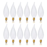 Simba Lighting Candelabra Flame Tip Frosted CA10 25W E12 Base (12 Pack) Decorative Incandescent Light Bulbs 120V for Chandeliers, Ceiling Fan Lights, Pendants, Wall Sconces, Dimmable, Warm White 2700K